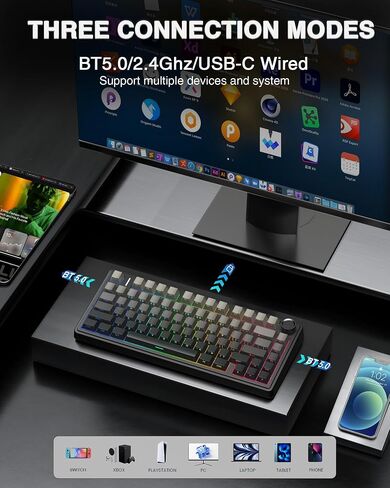 Aula Wireless Keyboard و Mouse Combo ، F75 Pro Mechanical Keyboard SC900 Pro Wireless Mouse in Saudi Arabia