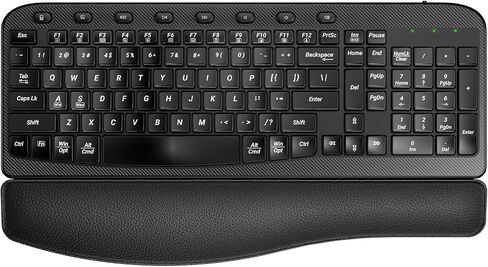 White Quiet Wireless Keyboard and Mouse Combo, 2.4G Ergonomic Wave Key Board with Cushioned Plam Rest, Full-Size Soft Typing Keyboards, 3 DPI Adjustable Silent Mouse for Computer/Laptop/Windows/Mac in Kuwait