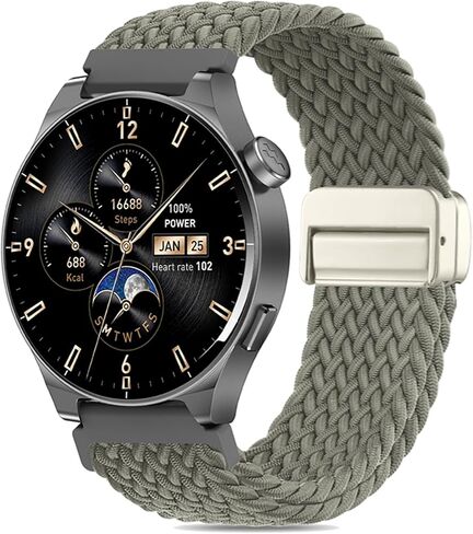 نايلون نايلون مغناطيسي الساعات ، شريط ساعة ، متمثل مع Tozo S5/S6/S3 Smartwatch ، حلقة Sport Loop Soft Soft Flastic قابلة للتعديل مع CMF Watch Pro/Pro 2 للنساء in Kuwait