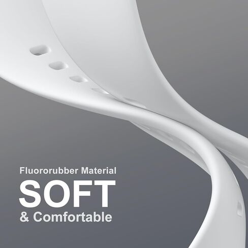 FKM Fluoroelastomer Rubber Band Compatible with Apple Watch for Men 49mm 44mm 46mm 45mm 44mm 38mm 40mm 41mm 42mm,Soft Waterproof Watch Strap Women for iWatch Ultra Series SE 10 9 8 7 6 5 4 3 2 1 in Kuwait