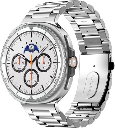 MoKo Metal Band Compatible with Samsung Galaxy Watch 8 Band 40mm 44mm/Galaxy Watch 8 Classic 46mm, No Gap Business Stainless Steel Strap for Men Women in Kuwait