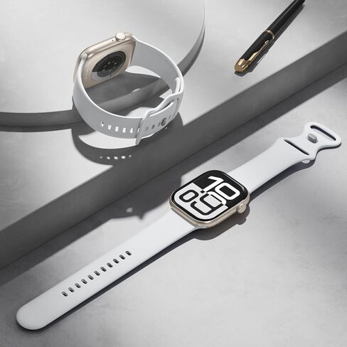 FKM Fluoroelastomer Rubber Band Compatible with Apple Watch for Men 49mm 44mm 46mm 45mm 44mm 38mm 40mm 41mm 42mm,Soft Waterproof Watch Strap Women for iWatch Ultra Series SE 10 9 8 7 6 5 4 3 2 1 in Kuwait