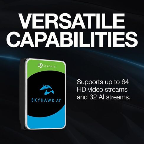 Seagate Skyhawk AI ST20000VE002 - القرص الصلب - 20 تيرابايت - SATA 6GB/S (متجدد) in Kuwait