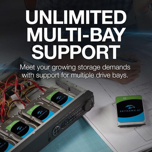 Seagate Skyhawk AI ST20000VE002 - القرص الصلب - 20 تيرابايت - SATA 6GB/S (متجدد) in Kuwait