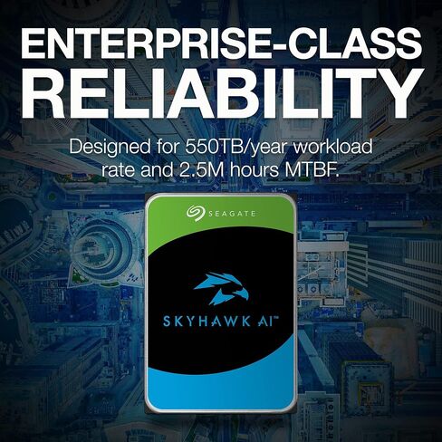Seagate Skyhawk AI ST20000VE002 - القرص الصلب - 20 تيرابايت - SATA 6GB/S (متجدد) in Kuwait
