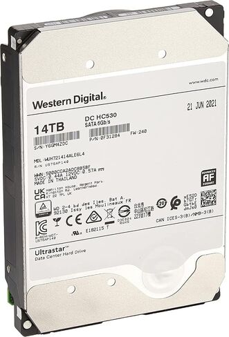 Western Digital 14TB Ultrastar DC HC530 SATA HDD - 7200 RPM Class, SATA 6 Gb/s, 512MB Cache, 3.5" - WUH721414ALE604 (Renewed) in Saudi Arabia