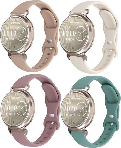 Slim Silicone Watch Bands Compatible with Garmin Lily 2 / Lily 2 Active, Soft Narrow Sport Strap for Garmin Lily 2 Women (4 Pack) in Kuwait