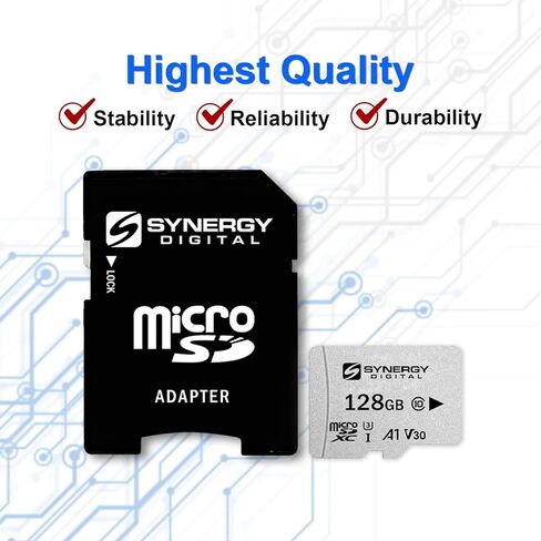 Synergy Digital 128GB Micro SDXC Secure Digital UHS-I Memory Cards, Compatible with HTC Desire 626 Cell Phone - Class 10, U3, 100MB/s, 300 Series - Pack of 3 in Saudi Arabia