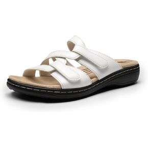 DREAM PAIRS Womens Slides Arch Support Slip on Flat Sandals Comfort Plantar Fasciitis Soft Cushion Slippers With Adjustable Straps in Saudi Arabia