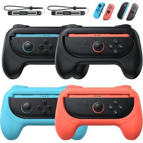 FASTSNAIL 4 Pack Grips Kit Compatible with Nintendo Switch for Joy Con, Wear-Resistant Grip Controller for Joy con & OLED Model with 12 Thumb Grip in Kuwait