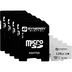 Synergy Digital 128GB Micro SDXC Secure Digital UHS-I Memory Cards, Compatible with Kodak PRINTOMATIC Instant Digital Camera - Class 10, U3, 100MB/s, 300 Series - Pack of 5 in Kuwait