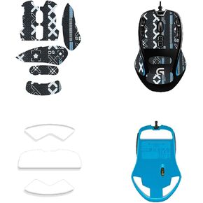 Mouse Grip Tape Full Coverage for Logitech G300s, Self-Adhesive Sweat-Resistant Professional Mice Upgrade Kit,Mouse Feet Skates(Foot pad + Black Mouse Grip Tape) in Kuwait