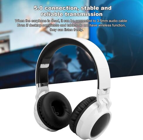 EBTOOLS Wireless Gaming Headset, BT 5.0, Gaming Headphones, Resilient Memory Sponge, 40mm Ndfeb Horn Unit, One Key Switch Fm Mode, Foldable and Portable, for Laptop, Mobile, Tablets in Saudi Arabia