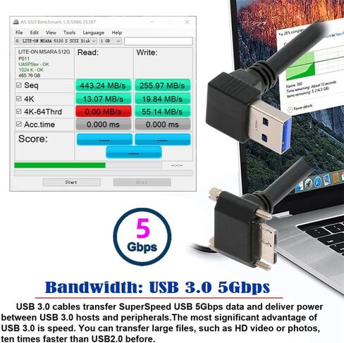 NFHK أسفل الزاوية 90 درجة USB 3.0 ذكر ل micro-b 3.0 سد أسفل الزاوية قفل لوحة الكبل لوحة 25 سم in Kuwait