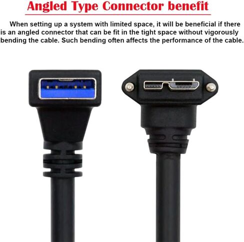 NFHK أسفل الزاوية 90 درجة USB 3.0 ذكر ل micro-b 3.0 سد أسفل الزاوية قفل لوحة الكبل لوحة 25 سم in Kuwait