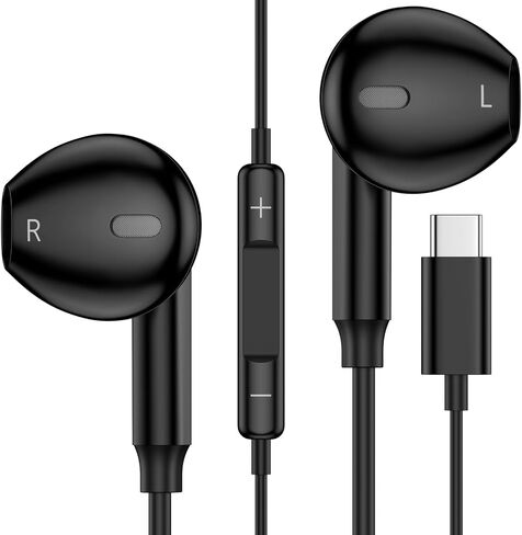 USB C Samsung Earbuds Wired Headphones for Galaxy A17 Z Flip 7 FE Z Fold7 S25 Edge S24 Ultra A56 A36 A26 A16 A55 A35 A25 A15 A54, USBC Samsung Wired Earphones in Ear Magnetic Ear Buds with Microphone in Kuwait