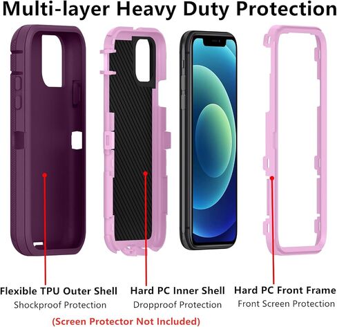 for iPhone 11 Pro Case, (Not Fit 11) Defender Case Heavy Duty Shockproof Dustproof 3 in 1 Rugged Protective Phone Cover for iPhone 11 Pro 5.8 inch (Orange/Black) in Kuwait