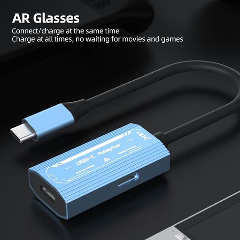 USB C للنظارات ومحول الشحن ، متوافق مع Switch for Steam Deck Ambhons Projecors PCS ، الكمبيوتر المحمول ، دعم 100W PD وشحن 4K@60 هرتز in Saudi Arabia