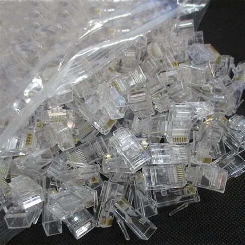 50PCS RJ-45 وحدة كبل Ethernet في موصل الشبكة لـ UTP CAT5 CAT5E RJ45 Network Cable Crystal Head 8P8C in Kuwait