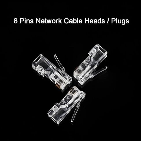 50PCS RJ-45 وحدة كبل Ethernet في موصل الشبكة لـ UTP CAT5 CAT5E RJ45 Network Cable Crystal Head 8P8C in Kuwait
