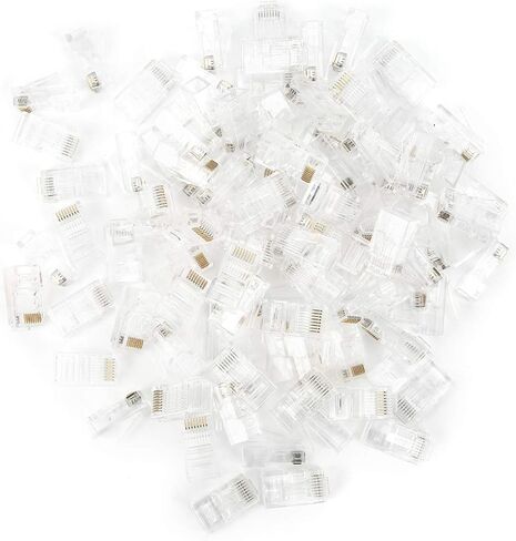 Network Cable Connection Accessories, Cat5E Modular Unshielded GoldPlated, Networks Cable Connectors, for Game Computers Router Strong and Sturdy in Saudi Arabia