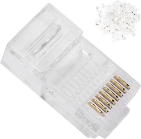 Network Cable Connection Accessories, Cat5E Modular Unshielded GoldPlated, Networks Cable Connectors, for Game Computers Router Strong and Sturdy in Saudi Arabia
