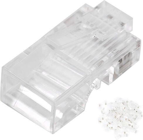 Network Cable Connection Accessories, Cat5E Modular Unshielded GoldPlated, Networks Cable Connectors, for Game Computers Router Strong and Sturdy in Saudi Arabia