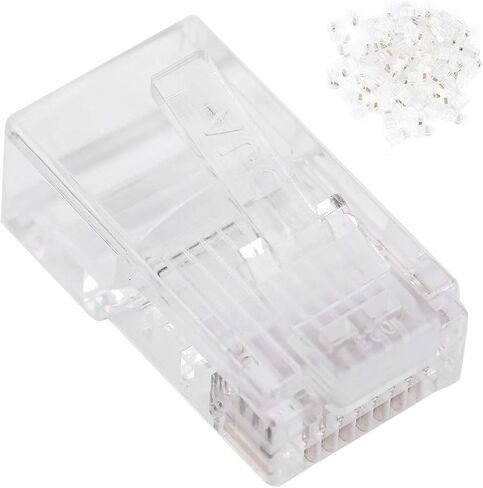 Network Cable Connection Accessories, Cat5E Modular Unshielded GoldPlated, Networks Cable Connectors, for Game Computers Router Strong and Sturdy in Saudi Arabia