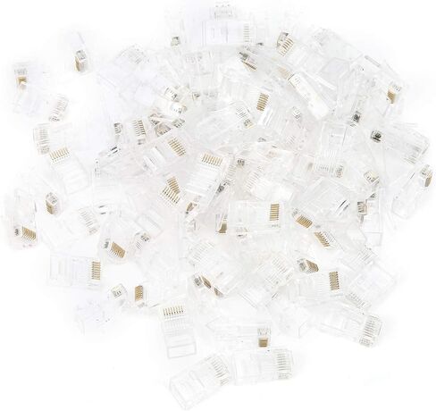Network Cable Connection Accessories, Cat5E Modular Unshielded GoldPlated, Networks Cable Connectors, for Game Computers Router Strong and Sturdy in Saudi Arabia