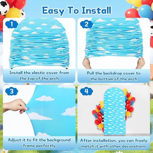 3 PCS Arch Backdrop Cover Story Story Thief Backdrop Decorations for Birthday حفلة حفل زفاف in Kuwait