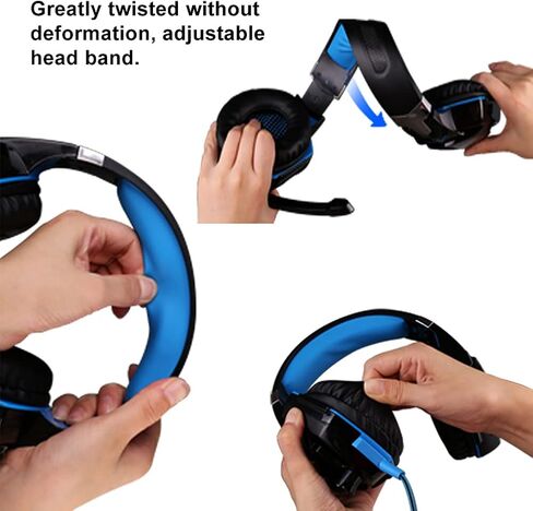 Sanpyl G9000 Gaming Headset, Wired Headphones with Noise Canceling Microphone, Comfortable Adjustable Headband, for PC Computer Game (Black and Blue (ZXG50031)) in Saudi Arabia
