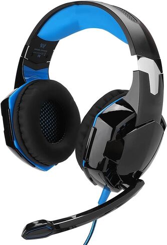 Sanpyl G9000 Gaming Headset, Wired Headphones with Noise Canceling Microphone, Comfortable Adjustable Headband, for PC Computer Game (Black and Blue (ZXG50031)) in Saudi Arabia