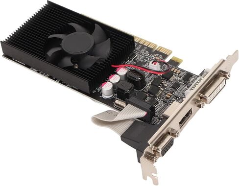 KIMISS GT730 2GB GDDR3 64bit Gaming Graphics Card with DVI I VGA HD Multimedia Interface & Cooling Fan - HighPerformance GPU for PC Gaming (A) in Saudi Arabia