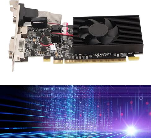 KIMISS GT730 2GB GDDR3 64bit Gaming Graphics Card with DVI I VGA HD Multimedia Interface & Cooling Fan - HighPerformance GPU for PC Gaming (A) in Saudi Arabia