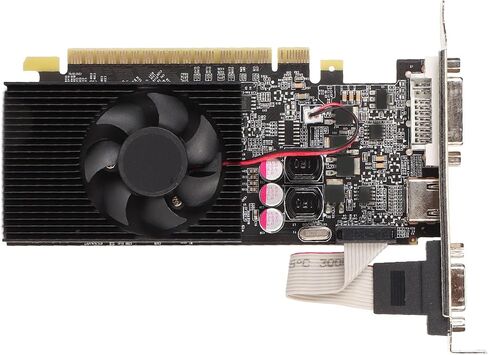 KIMISS GT730 2GB GDDR3 64bit Gaming Graphics Card with DVI I VGA HD Multimedia Interface & Cooling Fan - HighPerformance GPU for PC Gaming (A) in Saudi Arabia