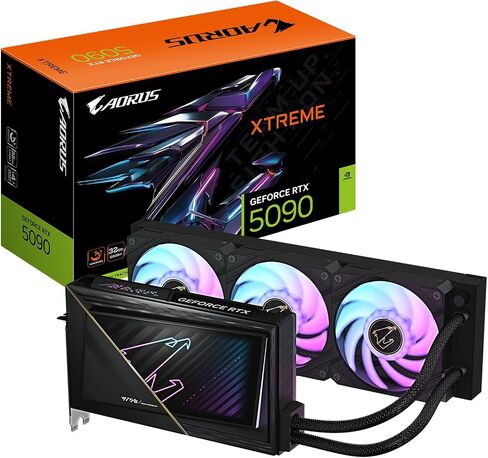 GIGABYTE AORUS GEFORCE RTX 5090 XTREME WATERFORCE 32G CARDACTS ، نظام تبريد Waterforce All-In-واحد ، بطاقة فيديو 32 جيجابايت 512 بت ، GV-N5090AORUSX W-32GD فيديو in Kuwait