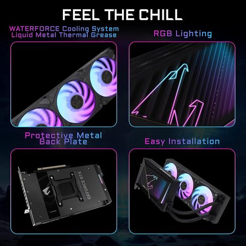 GIGABYTE AORUS GEFORCE RTX 5090 XTREME WATERFORCE 32G CARDACTS ، نظام تبريد Waterforce All-In-واحد ، بطاقة فيديو 32 جيجابايت 512 بت ، GV-N5090AORUSX W-32GD فيديو in Kuwait