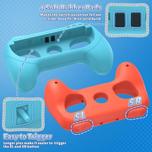 FASTSNAIL 4 Pack Grips Kit Compatible with Nintendo Switch for Joy Con, Wear-Resistant Grip Controller for Joy con & OLED Model with 12 Thumb Grip in Saudi Arabia