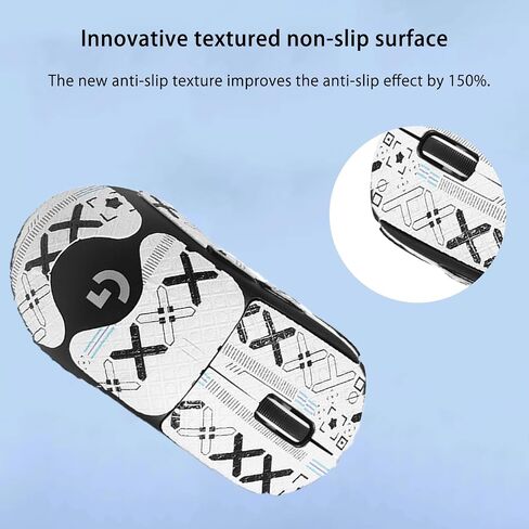 شريط قبضة الماوس تغطية كاملة لـ Logitech G Pro X Superlight Wireless/2 Lightspeed Wireless ، Noukaju Mouse Anti Grip Tape ، مجموعة ترقية الفئران المهنية المقاومة للعرق (White) in Saudi Arabia