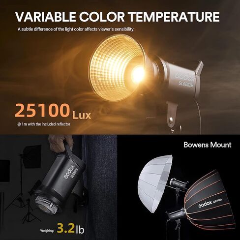 Godox SL60IIBI LED ضوء الفيديو مع Godox 16 "x16" Square Softbox in Kuwait