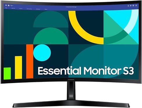 Samsung 24" Essential S3 (S36GD) Series FHD 100Hz VA 1800R Curved Monitor Bundle w/Tech Smart USA Elite Suite 18, 4K HDMI Cable & Deco Gear CPS Exclusive 26 Month Protection Pack (BEACH-CPS-26M150) in Saudi Arabia