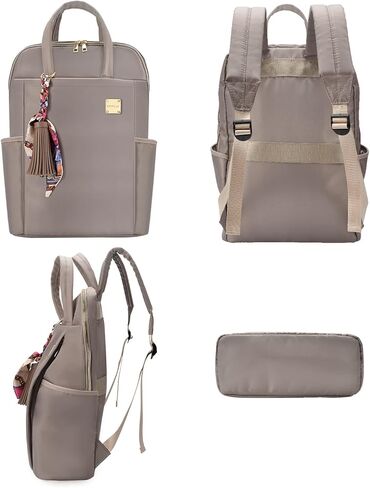 Laptop Backpack for Women Slim Travel - Laptop Bag Computer Case Fit up to 15.6-inch Notebook Lightweight Medium Size Purse for Work Bookbag Water-resistant Business Fashion Stylish Nylon Black in Saudi Arabia