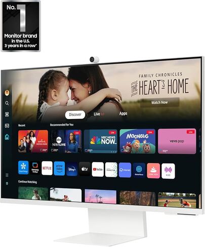 Samsung M8 M80d 32 "4K UHD Smart Monitor مع وقت استجابة 4 مللي ثانية ، إمالة ، وميض خالي ، جدار الجدار (100 × 100 مم) ، HDMI & Dockztorm USB Port Expander ، White (LS32DM801UNXZA) in Saudi Arabia