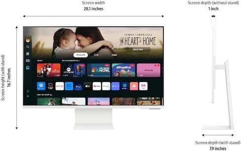 Samsung M8 M80d 32 "4K UHD Smart Monitor مع وقت استجابة 4 مللي ثانية ، إمالة ، وميض خالي ، جدار الجدار (100 × 100 مم) ، HDMI & Dockztorm USB Port Expander ، White (LS32DM801UNXZA) in Saudi Arabia