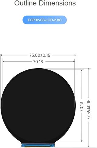 Waveshare ESP32-S3 2.8 بوصة ، لوحة تطوير عرض الجولة ، 480 × 480 دقة 2.8 ″ I2C LCD RGB تدعم واجهات GPIO و UART و I2C ، ودعم WiFi & Bluetooth in Saudi Arabia