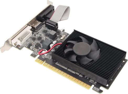 بطاقة رسومات ZOPSC GT210 1G DDR3 مع مروحة التبريد ، بطاقة رسومات Office DDR3 64BT مع منفذ HDMI DVI VGA ، PCIE 2.0 ، دعم DirectX10.1 ، بطاقة رسومات الفيديو Office. in Saudi Arabia