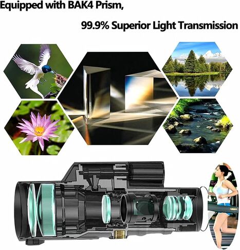 4K 10-300X40Mm, High Power Adult Monoculars with Night Vision, Smartphone Monoscope with Tripod and Holder, Ipx7 Waterproof Monocular in Saudi Arabia