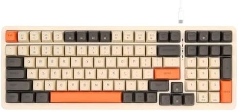Rii كيبورد العاب سلكي RK909 من مانشين، كيبورد كمبيوتر صغير الحجم مع لوحة ارقام، تصميم 96% 100 مفتاح مع اضاءة خلفية، مفتاح احمر لاجهزة ماك/ويندوز/كروم/لينكس in Saudi Arabia