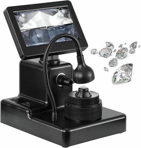 المجهر الرقمي LCD ، عارض حزام الماس الرقمي مع ضوء تعبئة LED ، نطاق التركيز 10 ~ 40 مم وتكبير 50-1000X ، للمجوهرات ، الطوابع ، النباتات in Kuwait