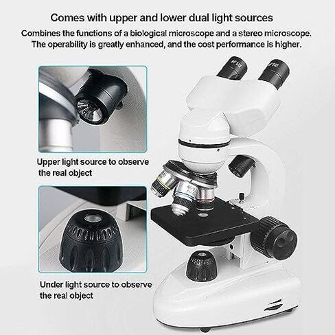 70000x HD المجهر المجهر البيولوجي مع إضاءة LED ، أنبوب الدوران 360 درجة ، محول الهاتف المحمول ، الفرجار فيرنييه وحالة حمل للمختبر والتعليم in Kuwait